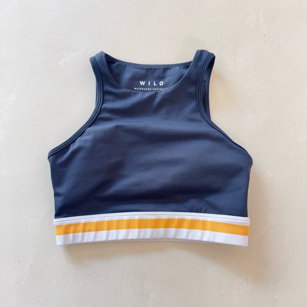 Wilo The Label Blue High Neck Sports Bra XS